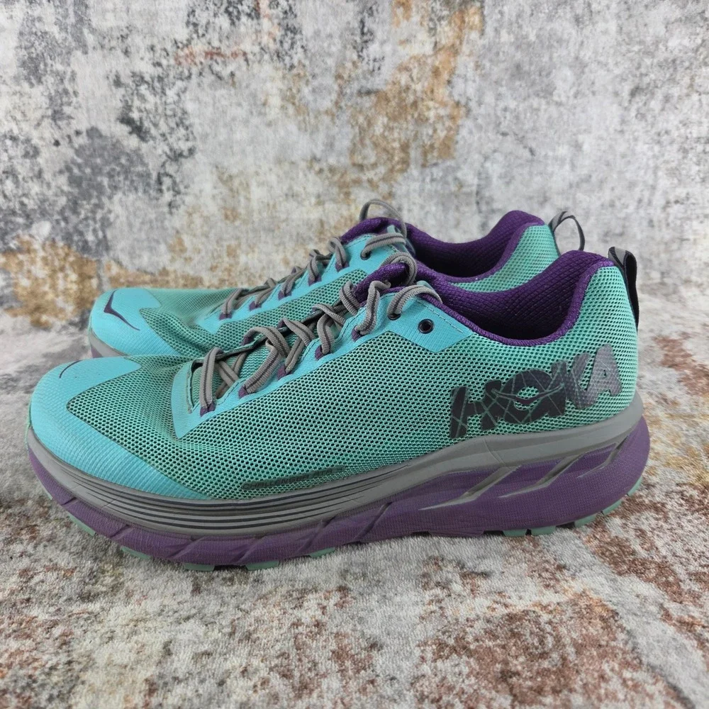 Hoka Challenger ATR 4 Running Shoes Womens 11 Blue Purple Trail Trainers 1018295